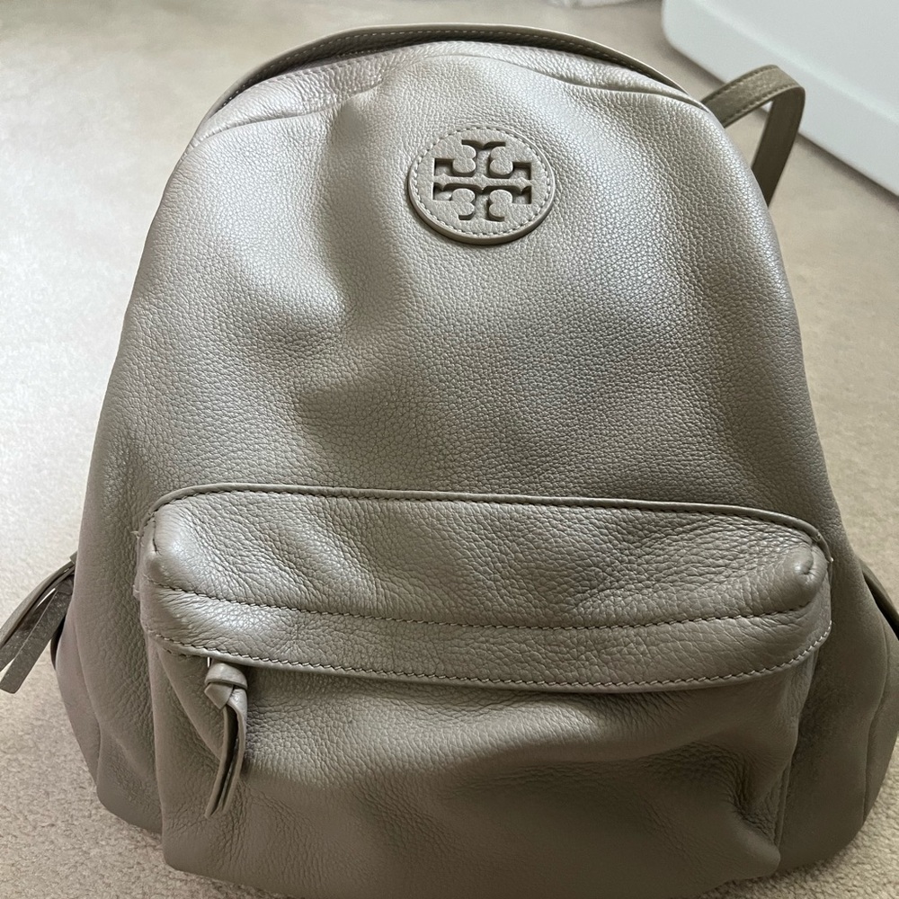 Tory Burch Taupe Leather Backpack